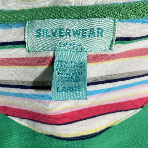 Silver Wear Lightweight Zip Up Jacket Women's Size Large Green 3/4 Sleeves - Picture 7 of 7